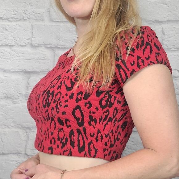 Express leopard print whimsygoth crop top - Picture 2 of 6